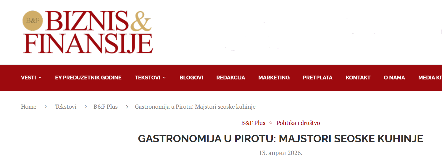 Biznis & Finansije: Gastronomija u Pirotu: Majstori seoske kuhinje naučno istraživanje prof. Mikić